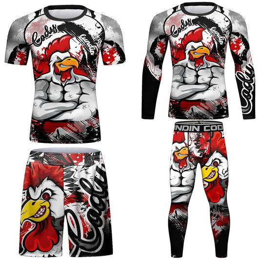 BJJ Chicken T-shirt +Shorts 4Pcs/set